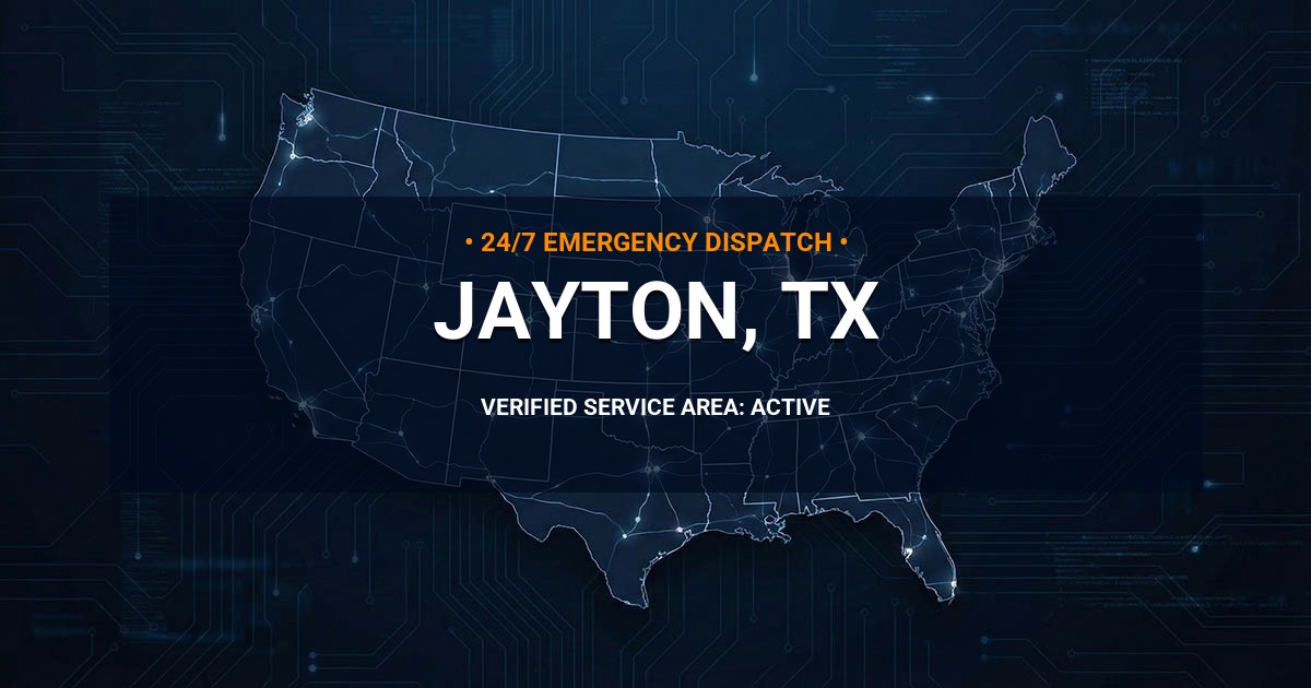 Emergency Plumbing Dispatch Map for Plumbing Services: Jayton, TX