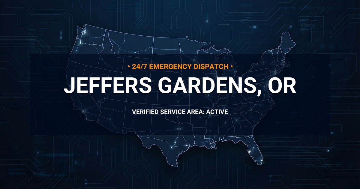 Emergency Plumbing Dispatch Map for Plumbing Services: Jeffers Gardens, OR