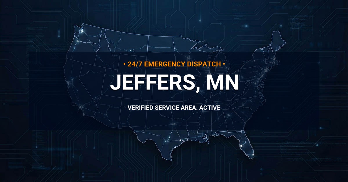 Emergency Plumbing Dispatch Map for Plumbing Services: Jeffers, MN