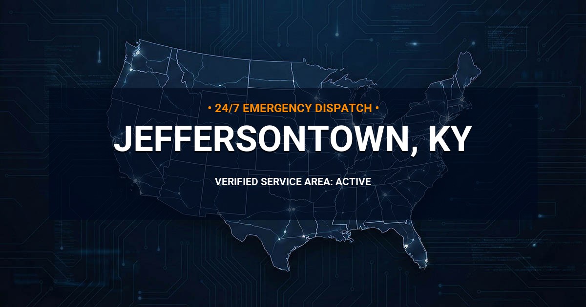 Emergency Plumbing Dispatch Map for Plumbing Services: Jeffersontown, KY