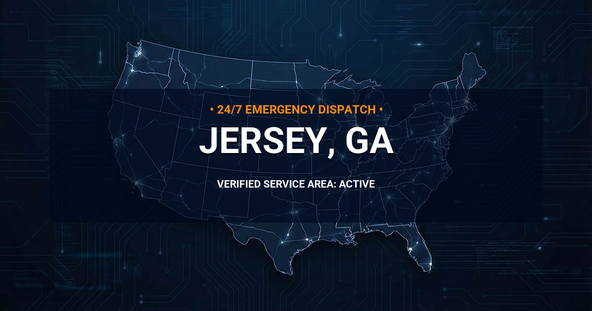 Emergency Plumbing Dispatch Map for Plumbing Services: Jersey, GA