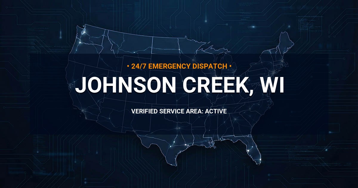 Emergency Plumbing Dispatch Map for Plumbing Services: Johnson Creek, WI