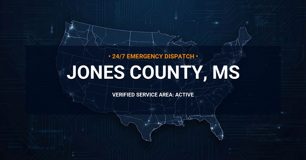 Emergency Plumbing Dispatch Map for Jones County Plumbing Logistics