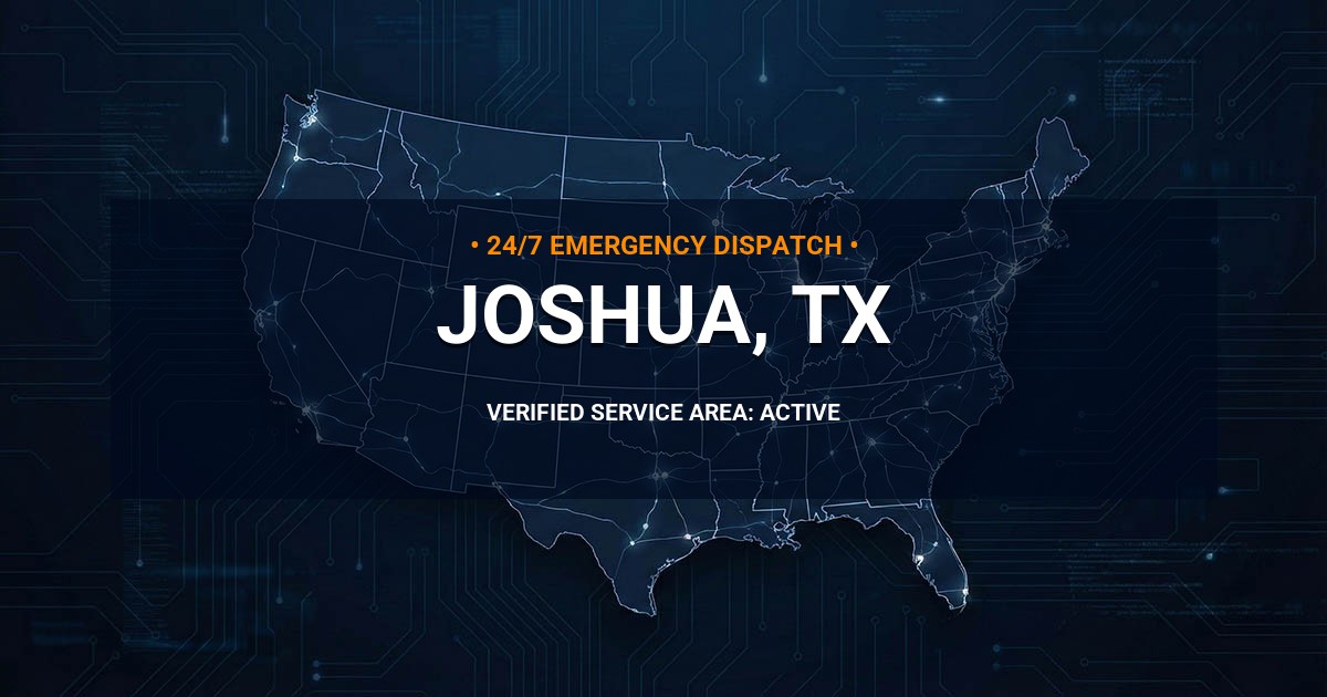 Emergency Plumbing Dispatch Map for Plumbing Services: Joshua, TX