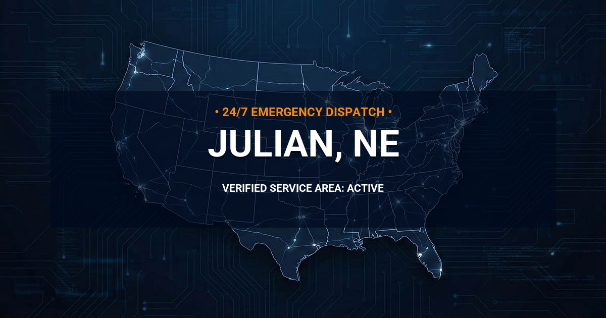 Emergency Plumbing Dispatch Map for Plumbing Services: Julian, NE