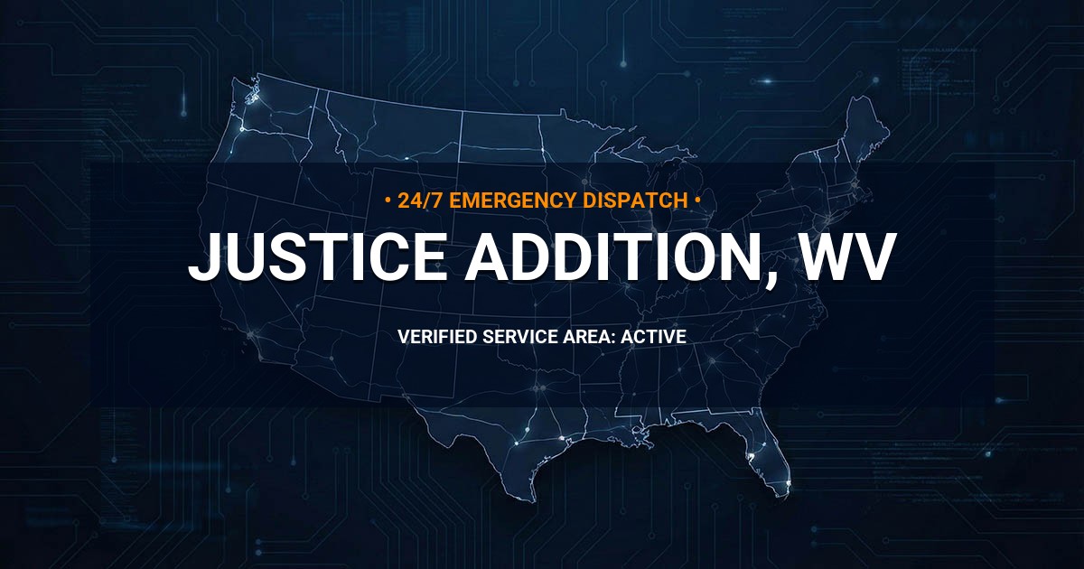 Emergency Plumbing Dispatch Map for Plumbing Services: Justice Addition, WV