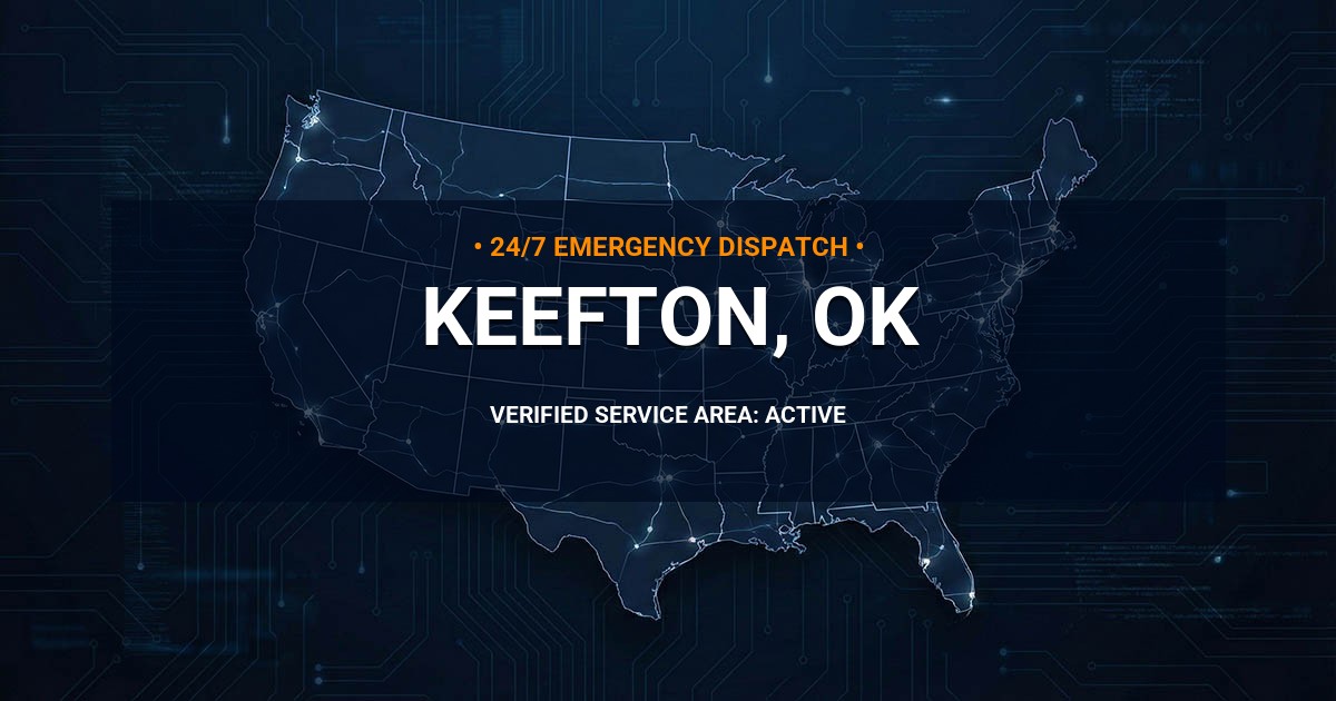 Emergency Plumbing Dispatch Map for Plumbing Services: Keefton, OK