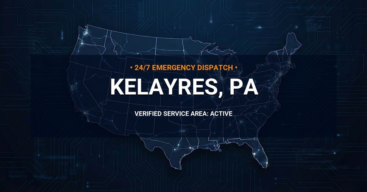 Emergency Plumbing Dispatch Map for Plumbing Services: Kelayres, PA