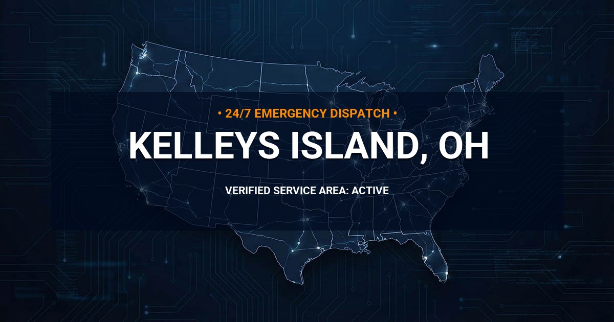 Emergency Plumbing Dispatch Map for Plumbing Services: Kelleys Island, OH