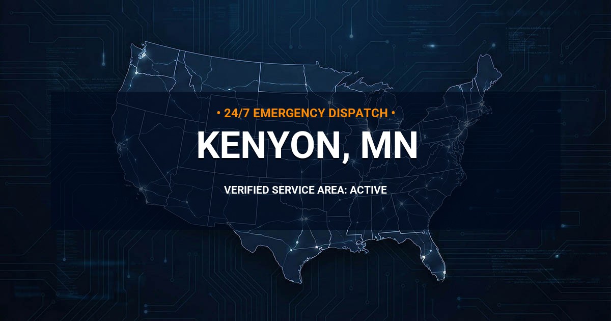 Emergency Plumbing Dispatch Map for Plumbing Services: Kenyon, MN