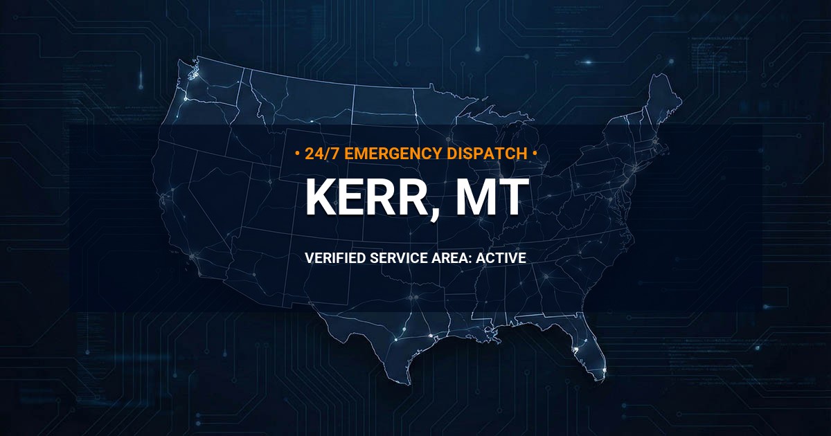 Emergency Plumbing Dispatch Map for Plumbing Services: Kerr, MT