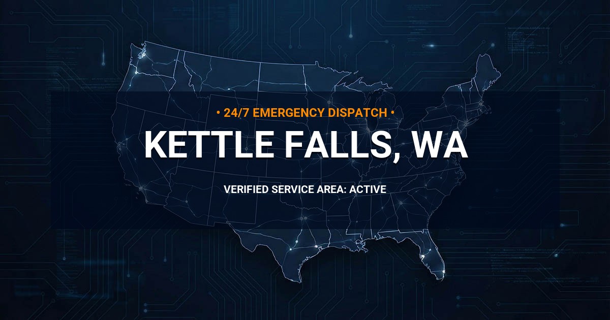 Emergency Plumbing Dispatch Map for Plumbing Services: Kettle Falls, WA