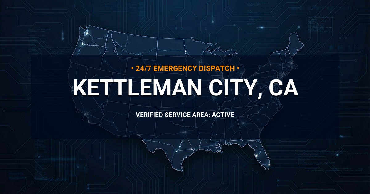 Emergency Plumbing Dispatch Map for Plumbing Services: Kettleman City, CA