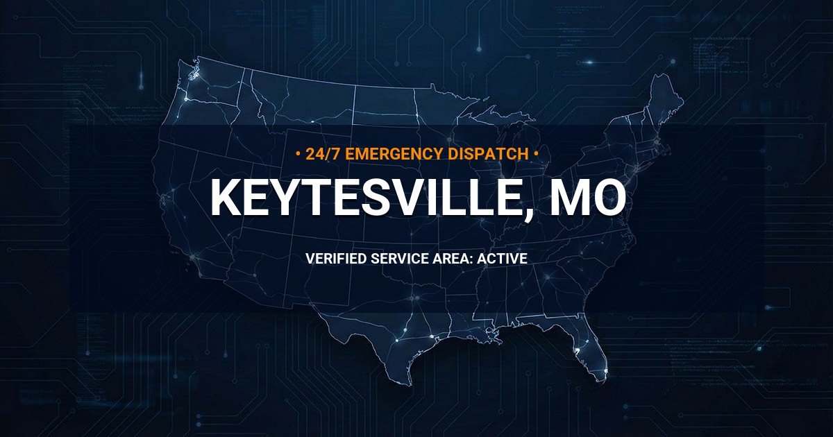 Emergency Plumbing Dispatch Map for Plumbing Services: Keytesville, MO