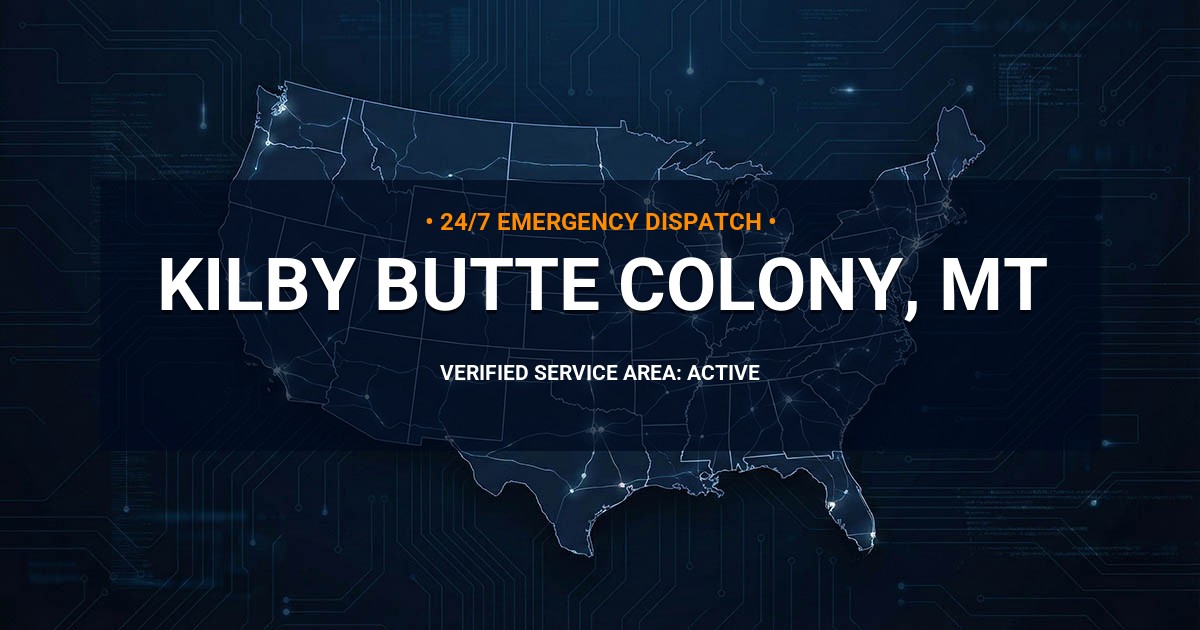 Emergency Plumbing Dispatch Map for Plumbing Services: Kilby Butte Colony, MT