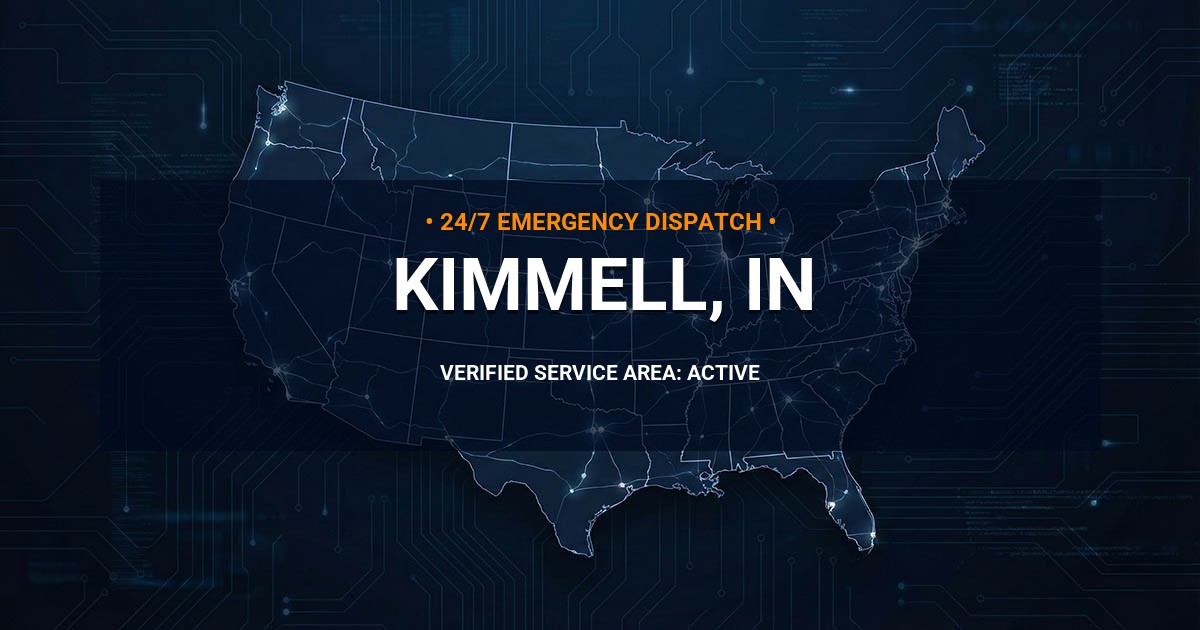 Emergency Plumbing Dispatch Map for Plumbing Services: Kimmell, IN