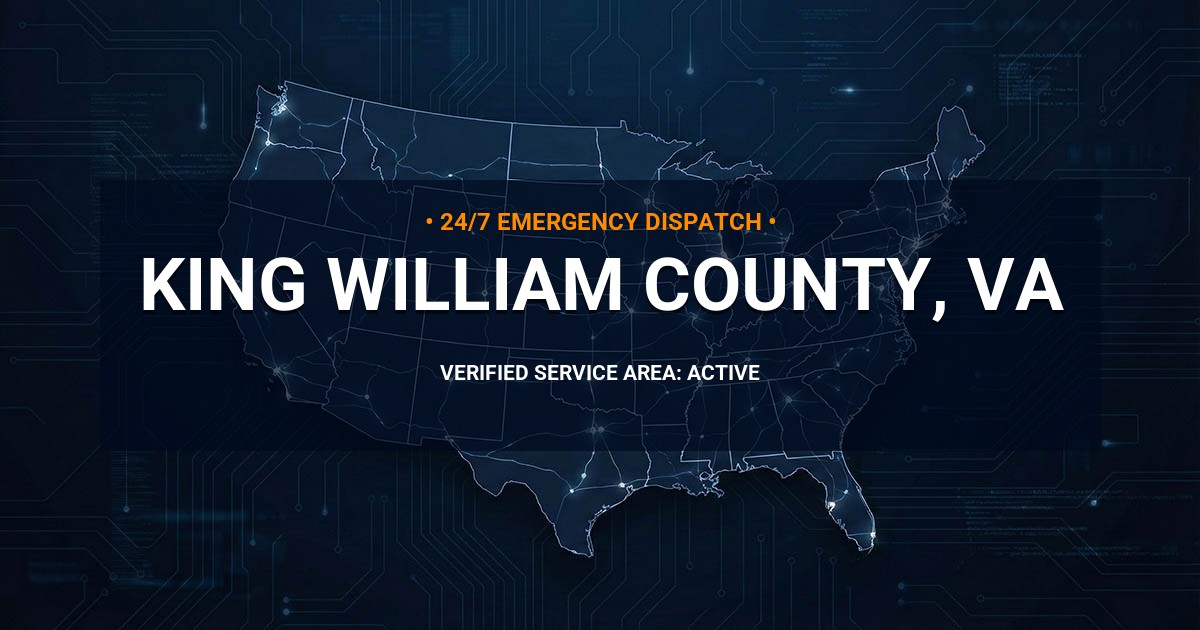 Emergency Plumbing Dispatch Map for King William County Plumbing Logistics