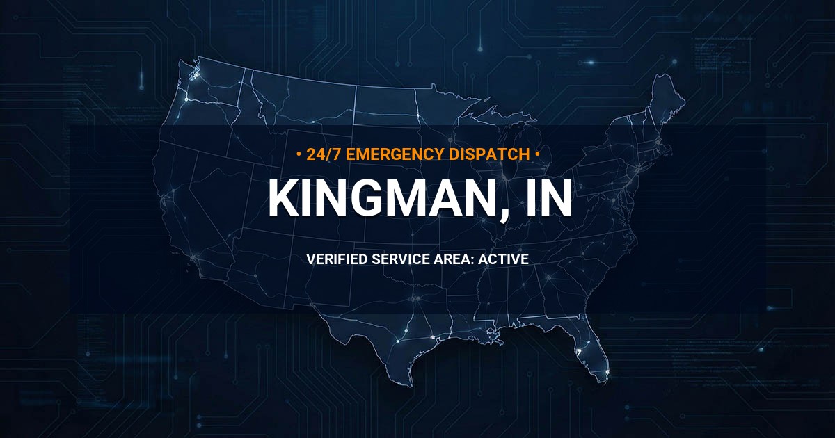 Emergency Plumbing Dispatch Map for Plumbing Services: Kingman, IN
