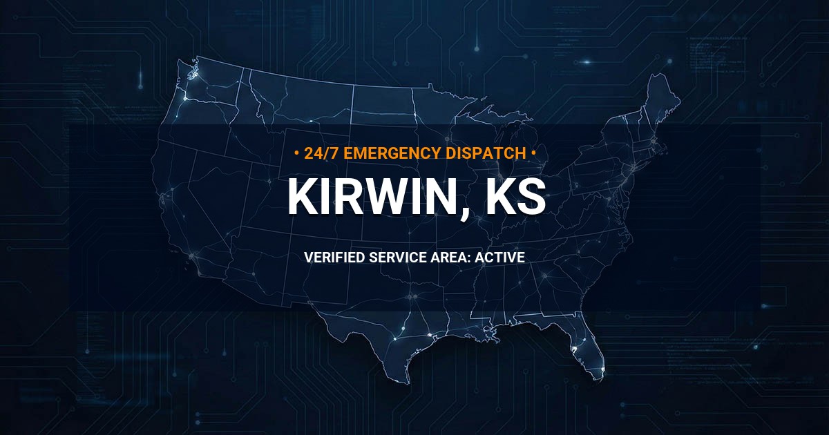 Emergency Plumbing Dispatch Map for Plumbing Services: Kirwin, KS