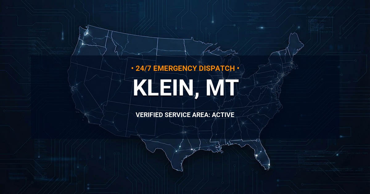 Emergency Plumbing Dispatch Map for Plumbing Services: Klein, MT