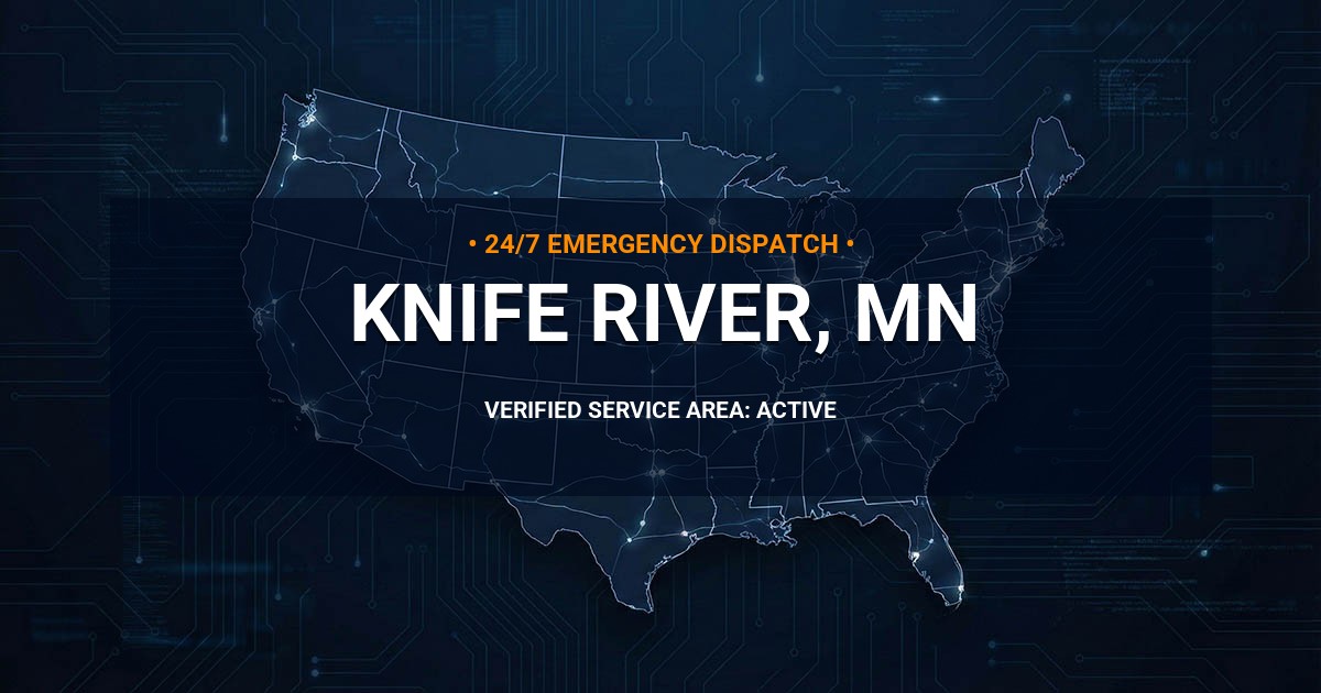 Emergency Plumbing Dispatch Map for Plumbing Services: Knife River, MN