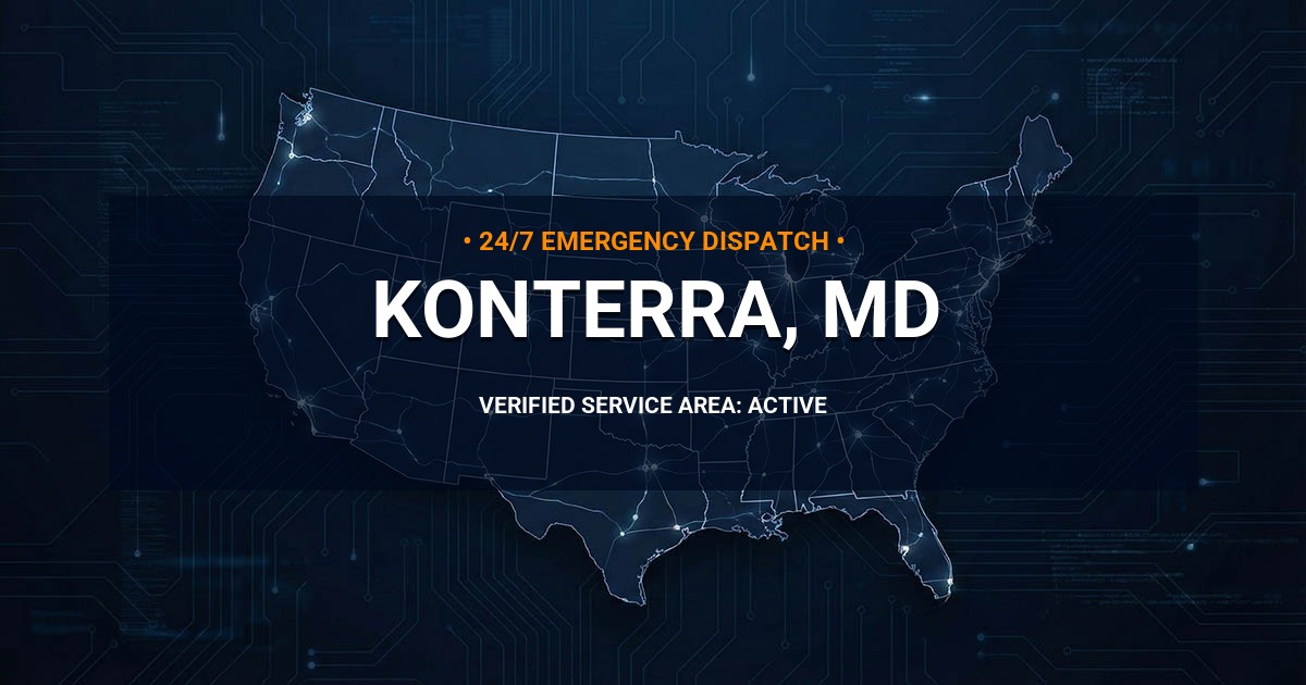 Emergency Plumbing Dispatch Map for Plumbing Services: Konterra, MD