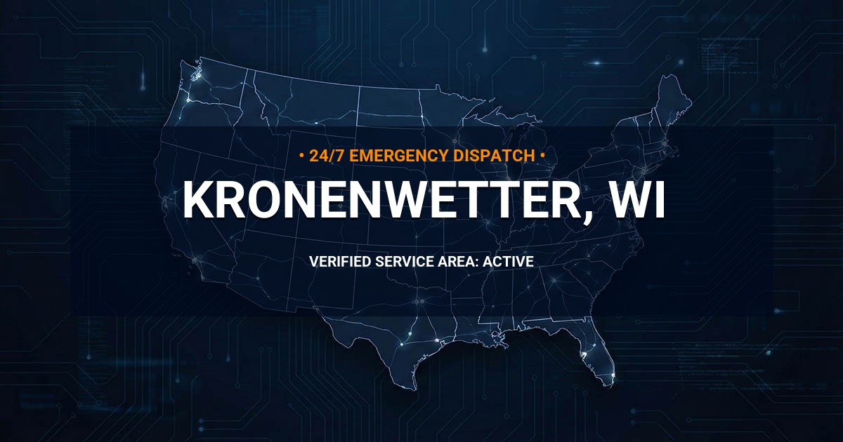 Emergency Plumbing Dispatch Map for Plumbing Services: Kronenwetter, WI
