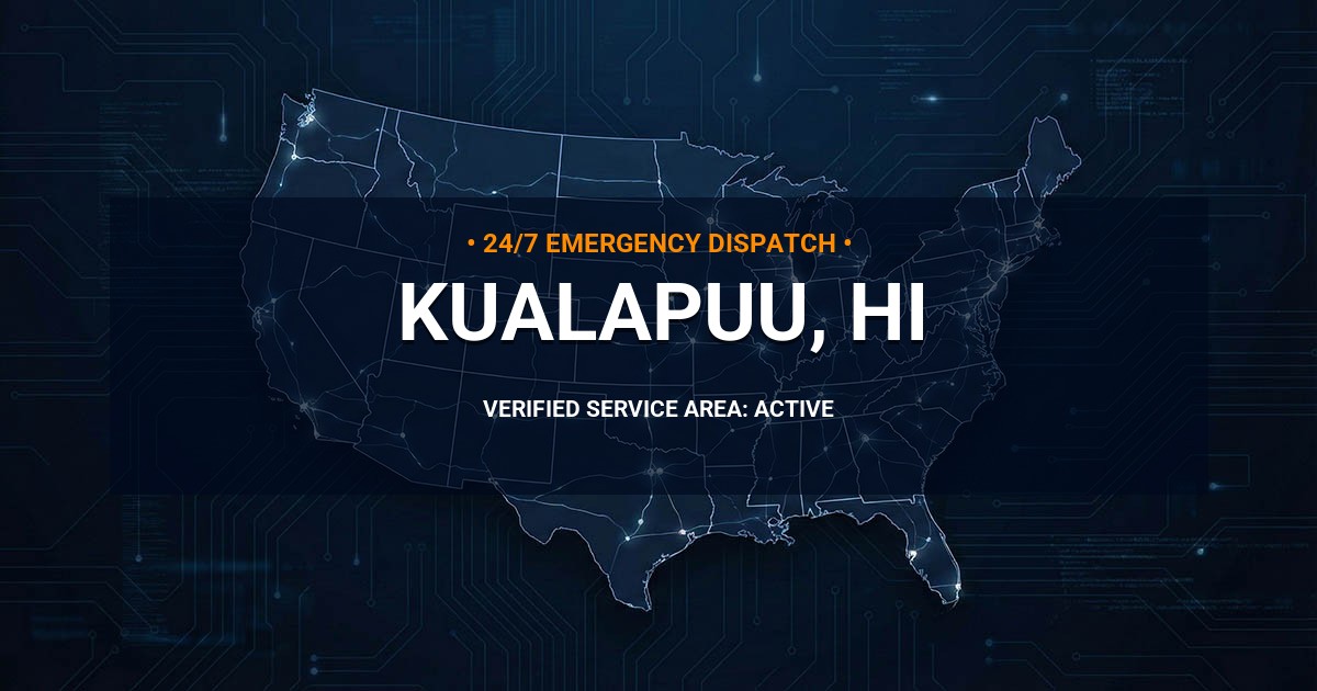 Emergency Plumbing Dispatch Map for Plumbing Services: Kualapuu, HI