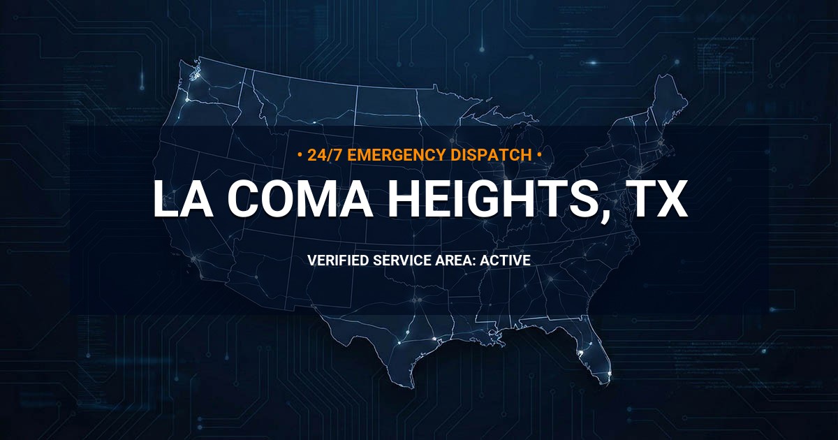 Emergency Plumbing Dispatch Map for Plumbing Services: La Coma Heights, TX
