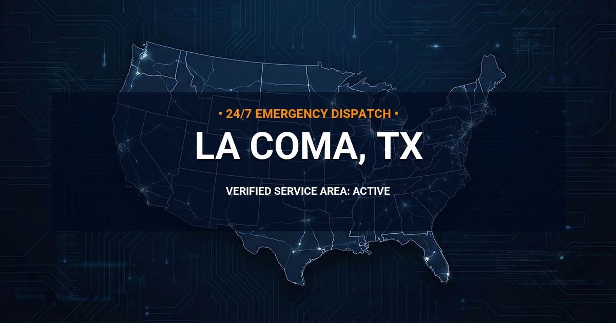Emergency Plumbing Dispatch Map for Plumbing Services: La Coma, TX