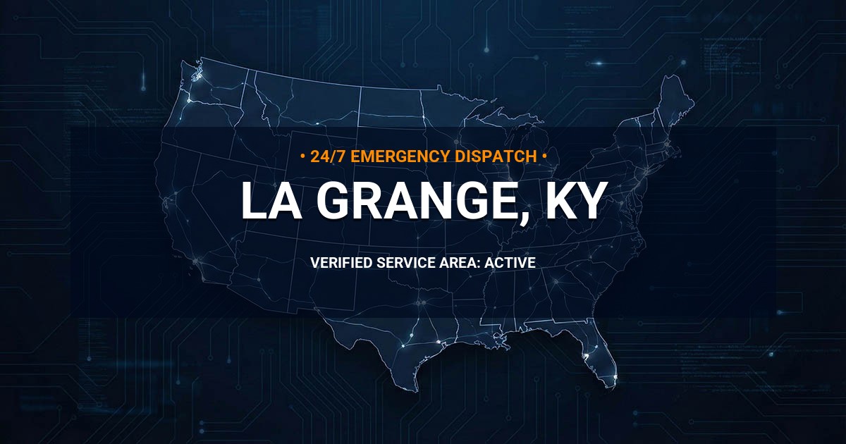 Emergency Plumbing Dispatch Map for Plumbing Services: La Grange, KY