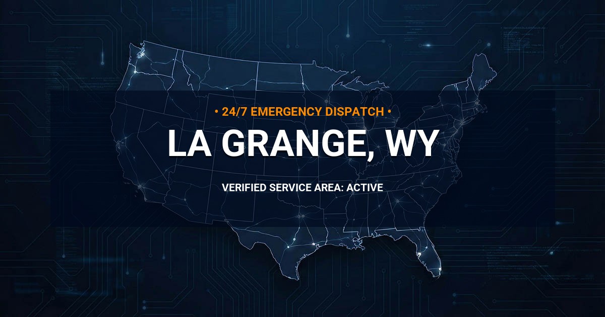 Emergency Plumbing Dispatch Map for Plumbing Services: La Grange, WY