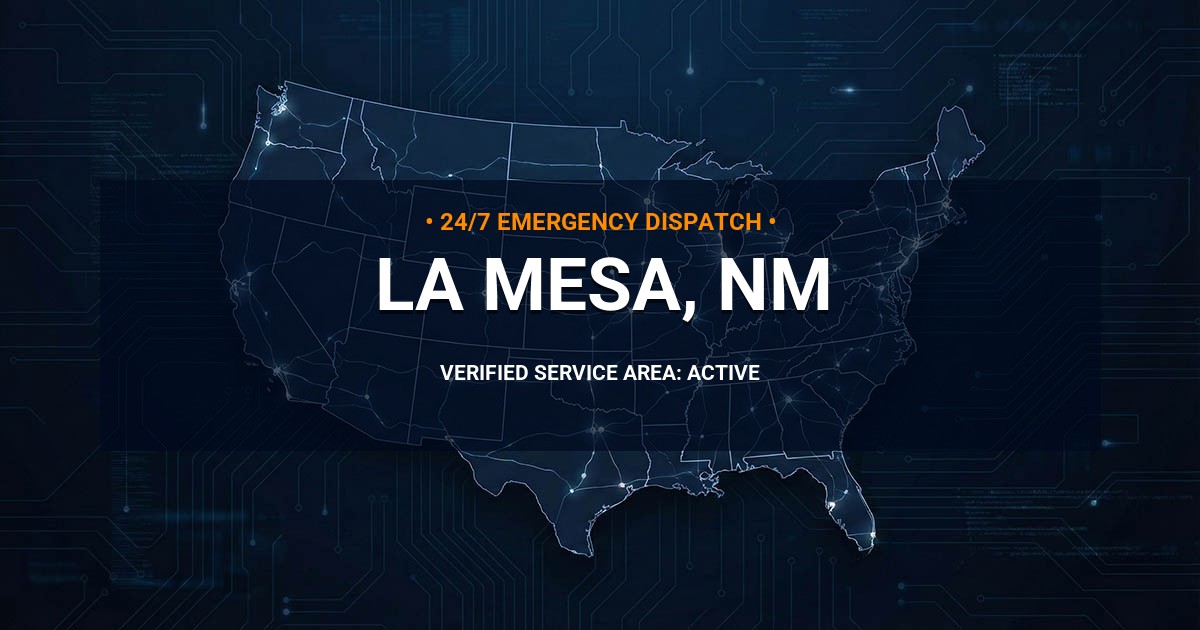 Emergency Plumbing Dispatch Map for Plumbing Services: La Mesa, NM