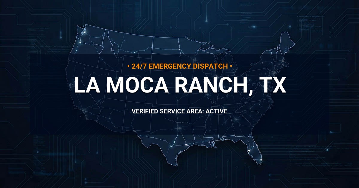Emergency Plumbing Dispatch Map for Plumbing Services: La Moca Ranch, TX