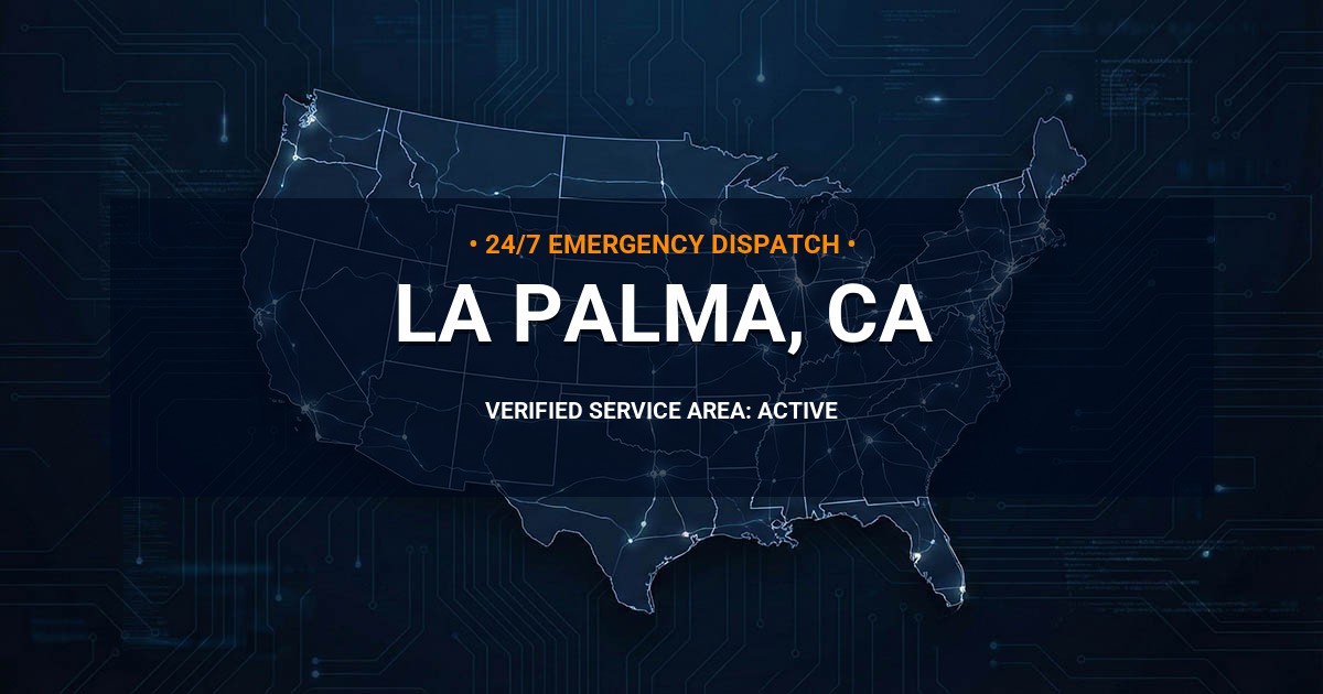 Emergency Plumbing Dispatch Map for Plumbing Services: La Palma, CA