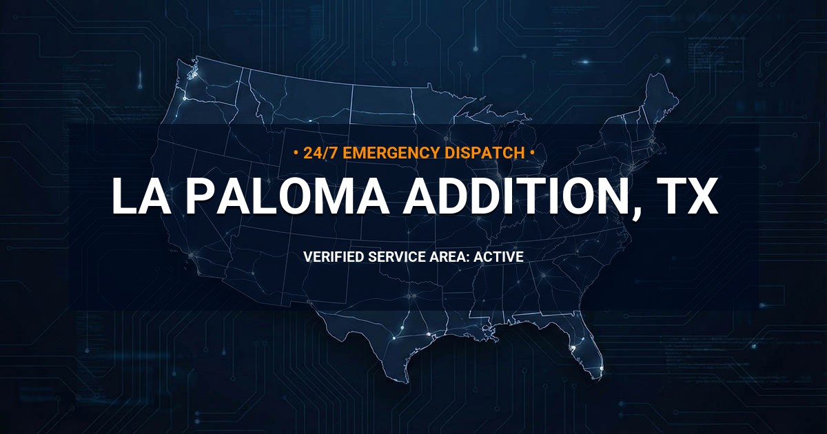 Emergency Plumbing Dispatch Map for Plumbing Services: La Paloma Addition, TX