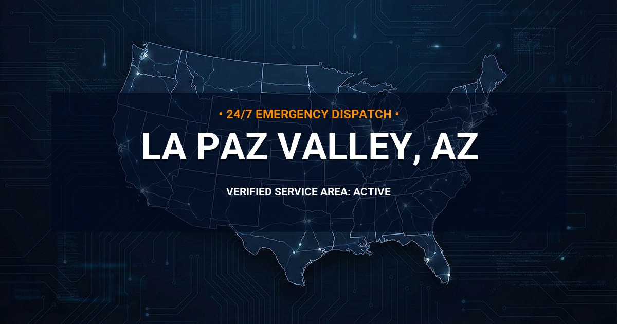 Emergency Plumbing Dispatch Map for Plumbing Services: La Paz Valley, AZ