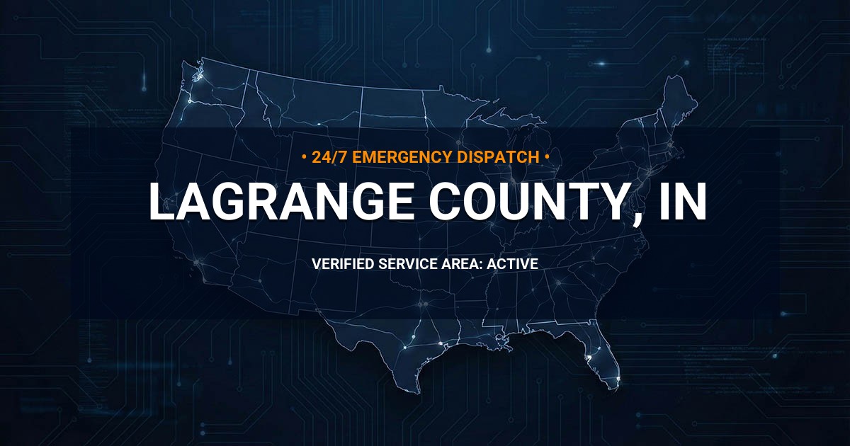 Emergency Plumbing Dispatch Map for LaGrange County Plumbing Logistics