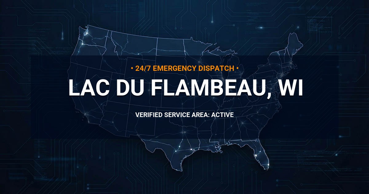 Emergency Plumbing Dispatch Map for Plumbing Services: Lac du Flambeau, WI