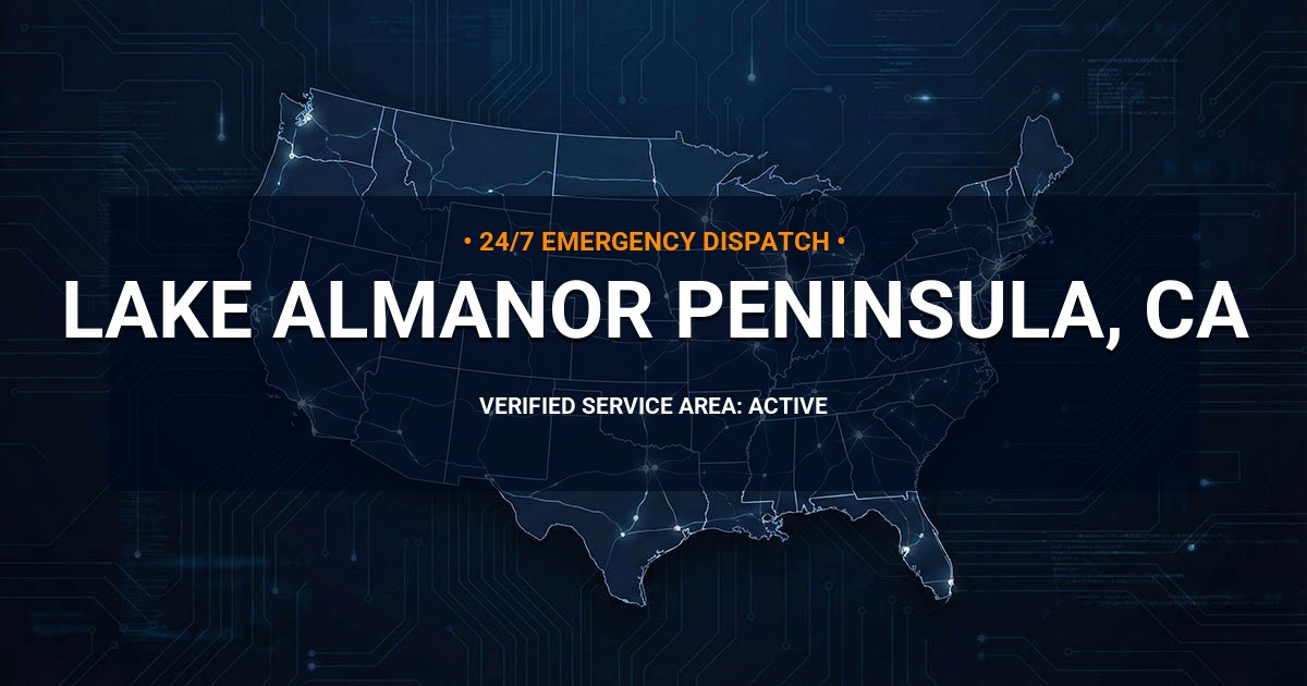 Emergency Plumbing Dispatch Map for Plumbing Services: Lake Almanor Peninsula, CA