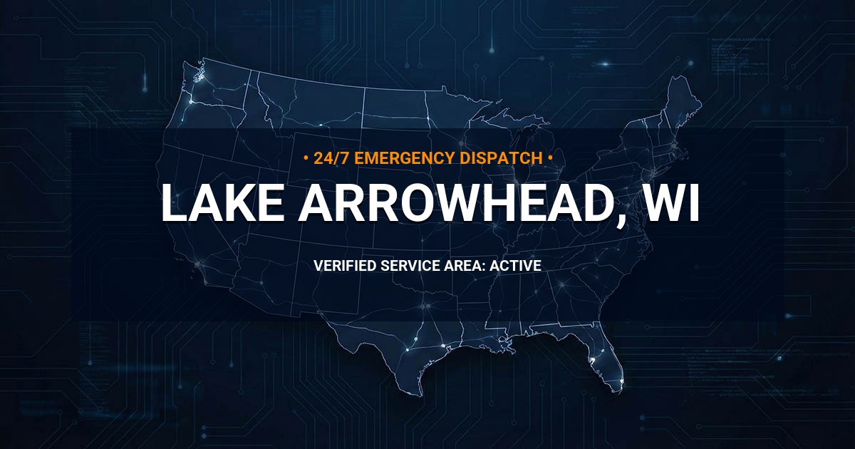 Emergency Plumbing Dispatch Map for Plumbing Services: Lake Arrowhead, WI