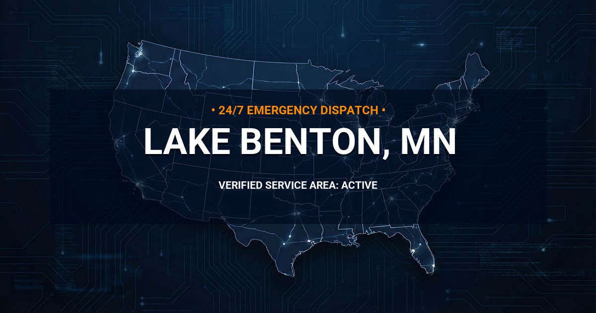 Emergency Plumbing Dispatch Map for Plumbing Services: Lake Benton, MN
