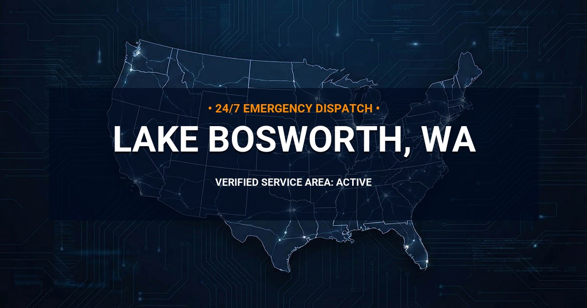 Emergency Plumbing Dispatch Map for Plumbing Services: Lake Bosworth, WA