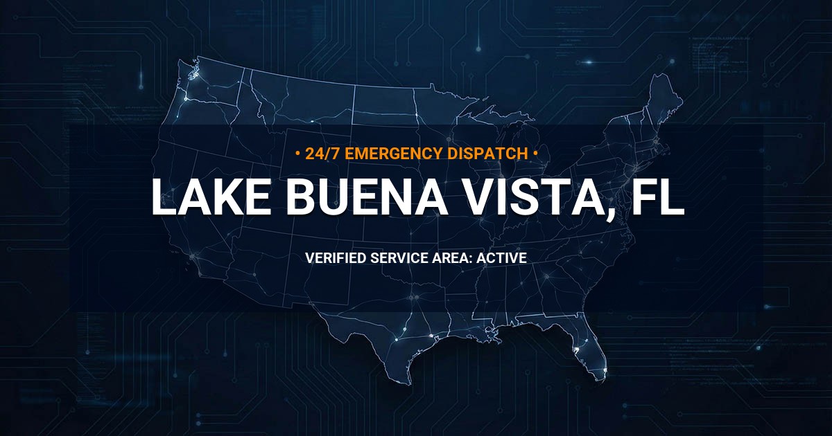 Emergency Plumbing Dispatch Map for Plumbing Services: Lake Buena Vista, FL