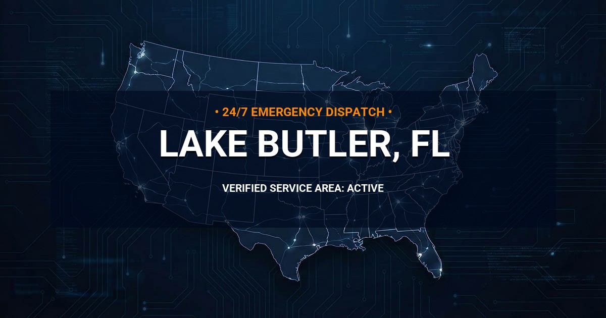 Emergency Plumbing Dispatch Map for Plumbing Services: Lake Butler, FL