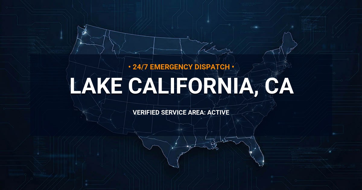 Emergency Plumbing Dispatch Map for Plumbing Services: Lake California, CA
