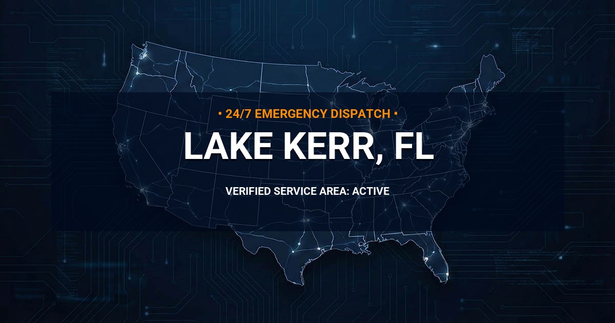 Emergency Plumbing Dispatch Map for Plumbing Services: Lake Kerr, FL