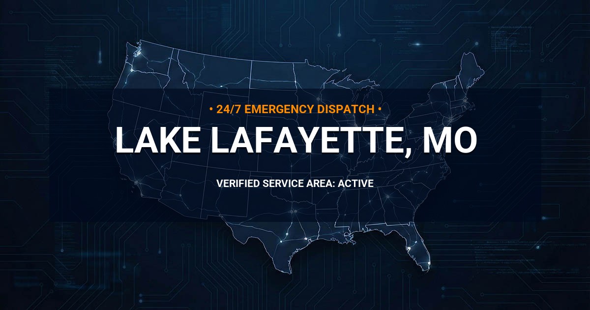 Emergency Plumbing Dispatch Map for Plumbing Services: Lake Lafayette, MO