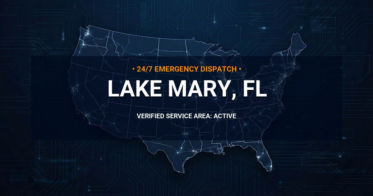 Emergency Plumbing Dispatch Map for Plumbing Services: Lake Mary, FL