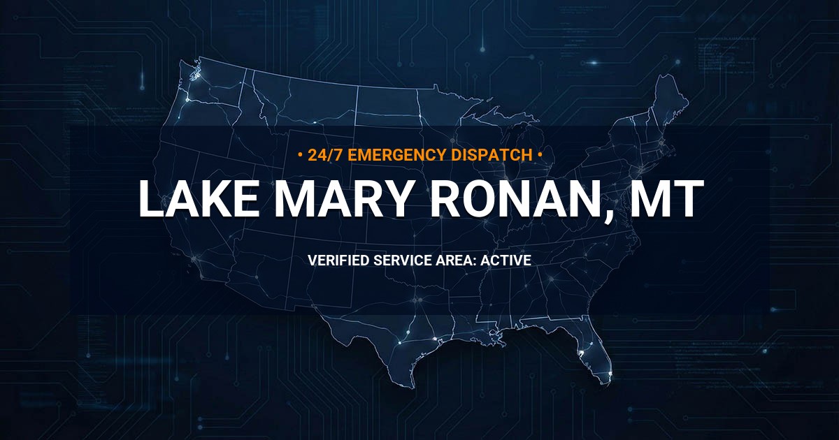 Emergency Plumbing Dispatch Map for Plumbing Services: Lake Mary Ronan, MT